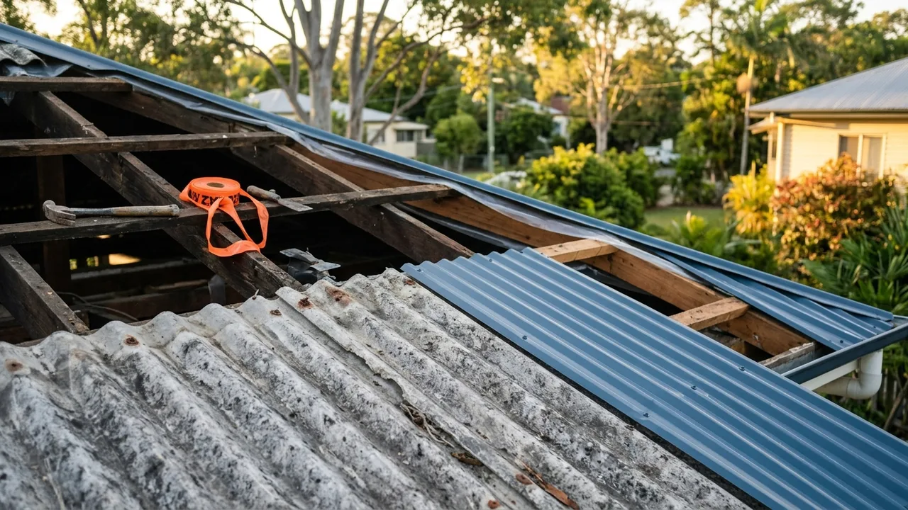 Brisbane asbestos removal detail relevant to "What to Expect When Your Asbestos Roof Is Removed and Replaced"